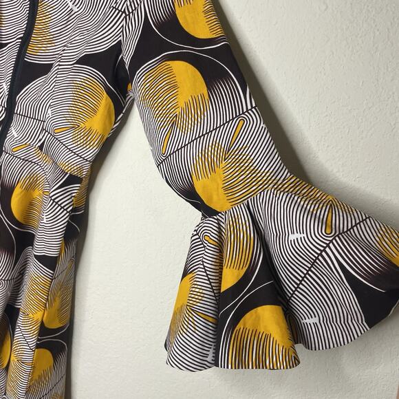 Ray Darten Jamila Afrocentric Ethnic Boho Dress S Bell Sleeve Coquette - Picture 6 of 9